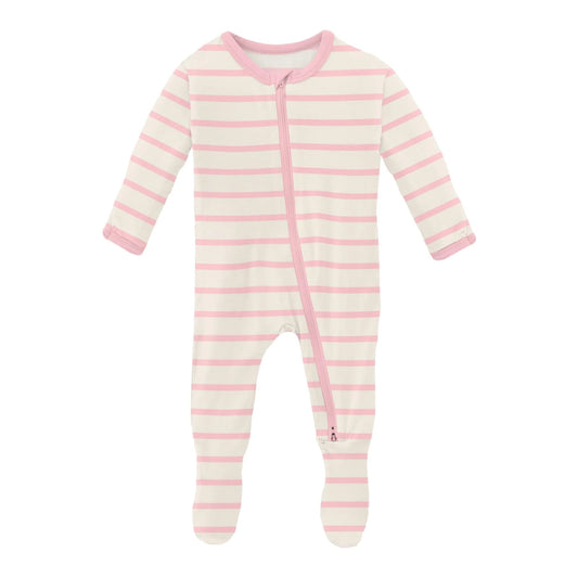 Lotus Sweet Stripe Zipper Footie
