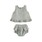 Sage green Ruffled top with matching bloomers