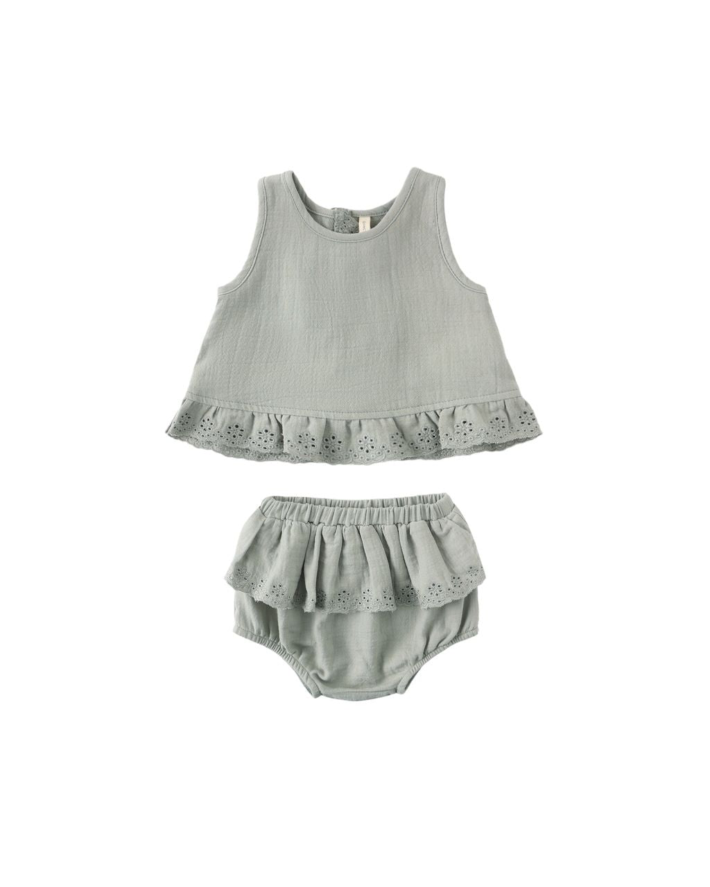 Sage green Ruffled top with matching bloomers