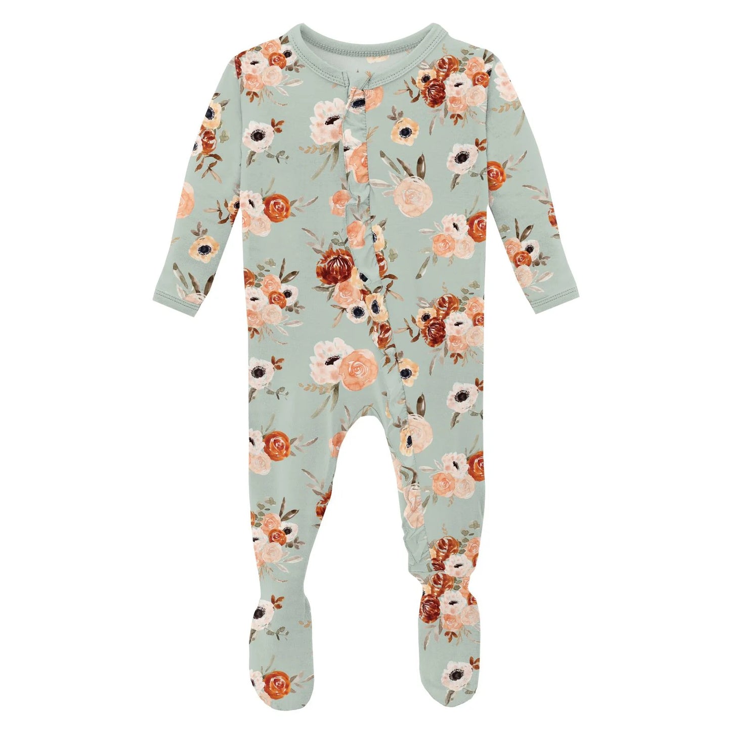 Aloe Fall Floral Muffin Ruffle Footie