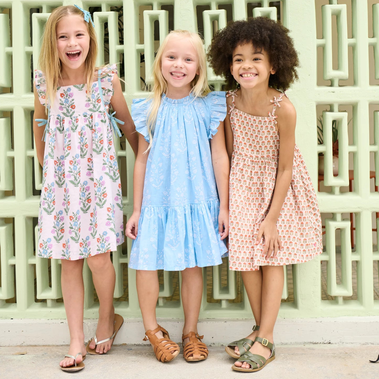 Tia Dress // Pink Prairie Block Print