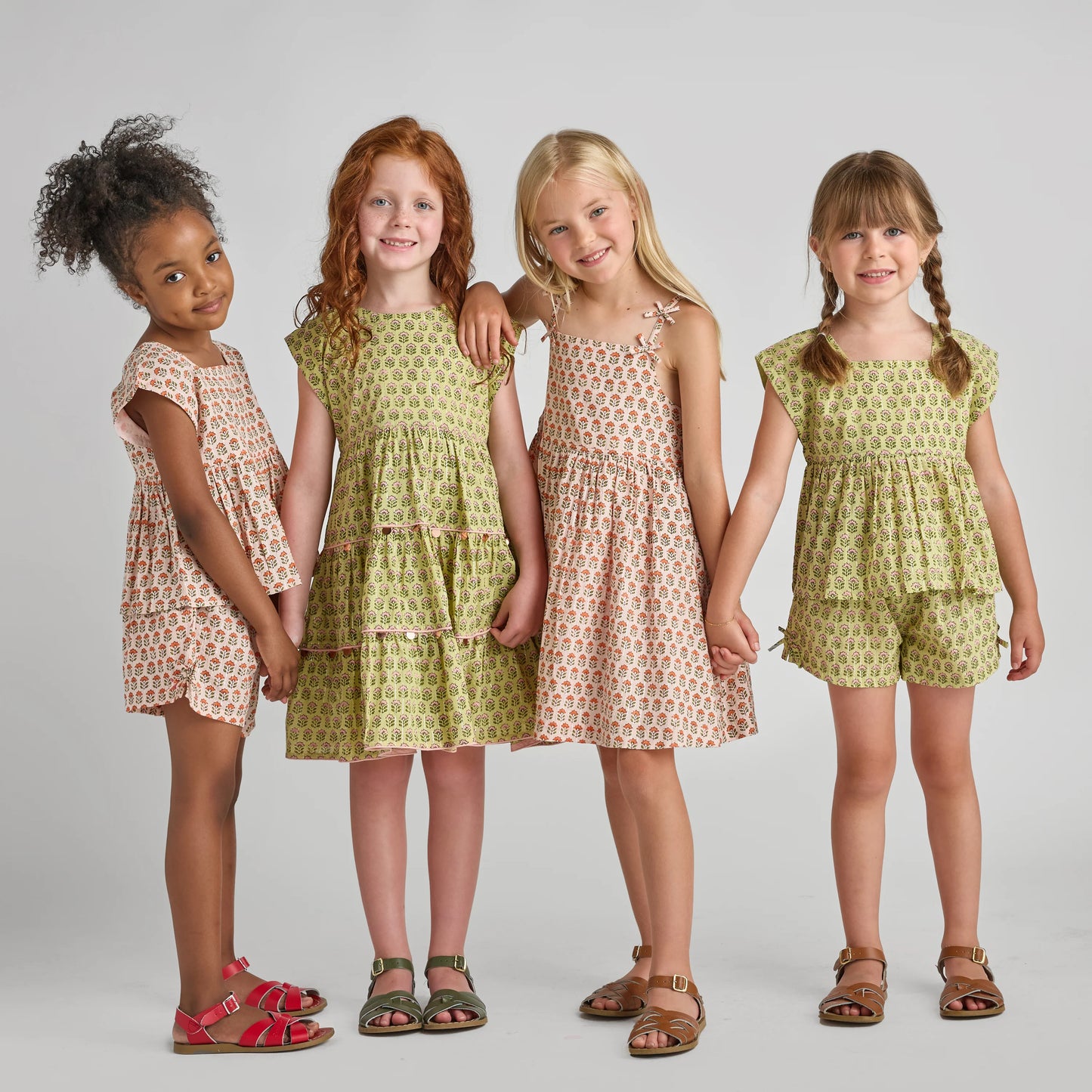 Tia Dress // Pink Prairie Block Print