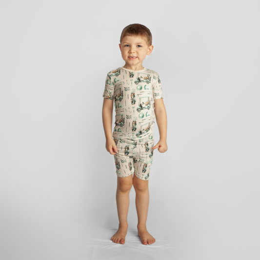 Latte Golf Short Sleeve Pajama Set (Shorts)