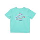 Light blue t-shirt with fish illustrations on a white background