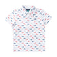 Americana Fish Print Performance Polo