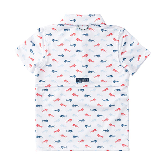 Short-sleeve shirt with fish 