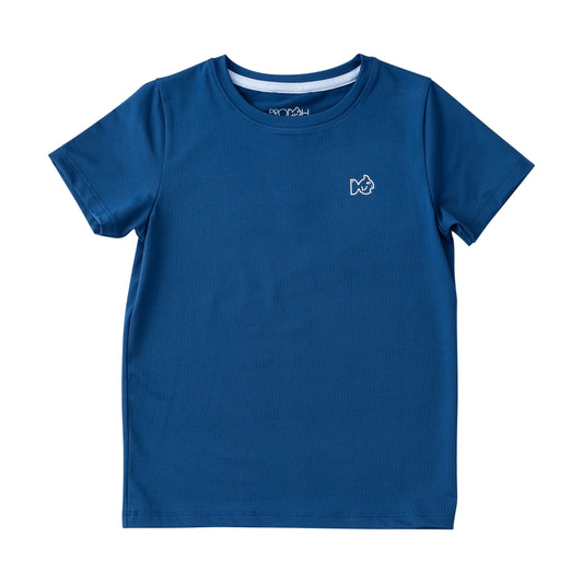 Navy Peony Short Sleeve Performance Tshirt // FIsh