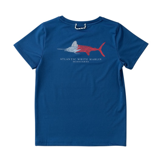 Navy Peony Short Sleeve Performance Tshirt // FIsh