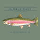 Rainbow Trout Fish Short Sleeve Cotton Tee // Hedge Green