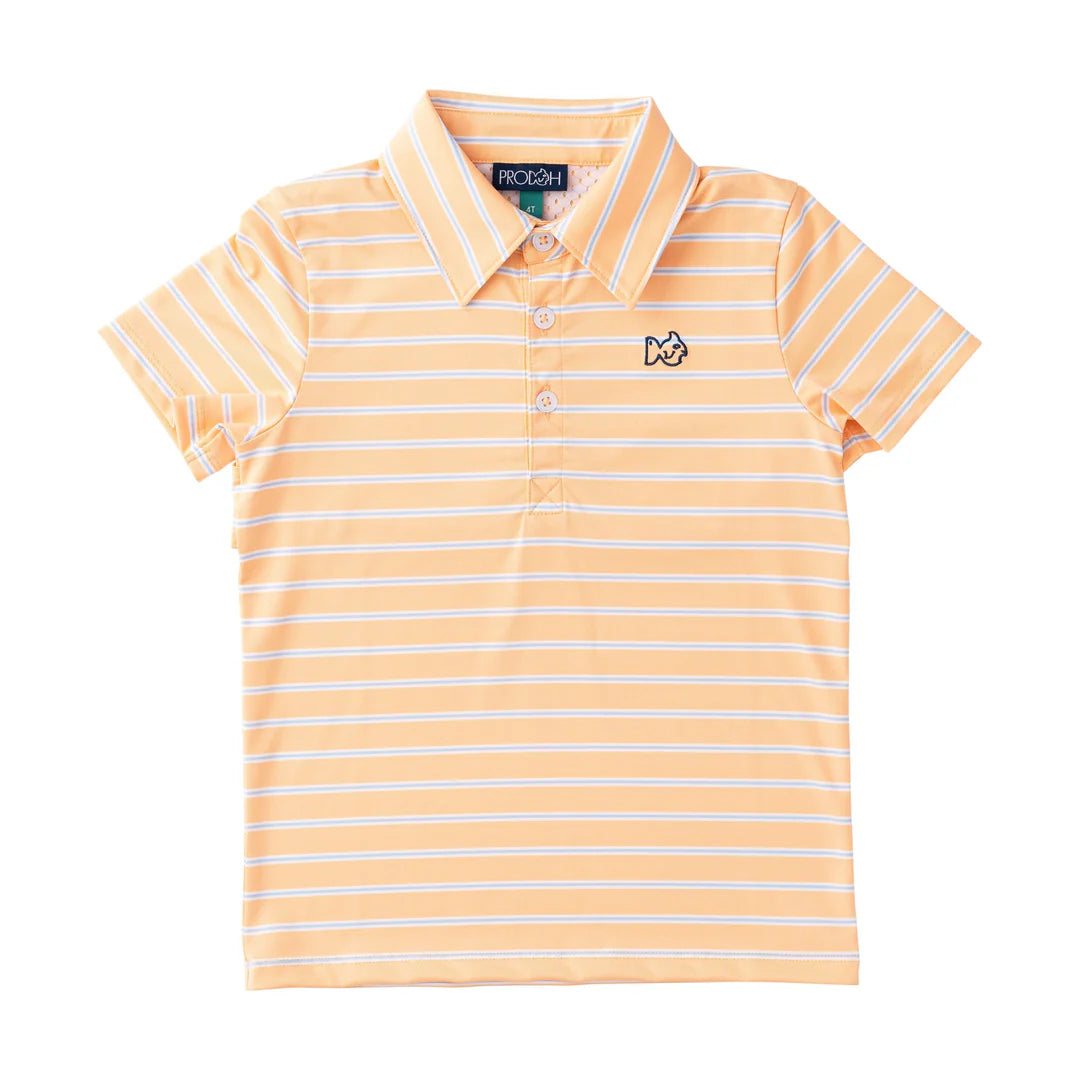 Orange Stripe Performance Polo