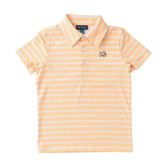 Orange Stripe Performance Polo