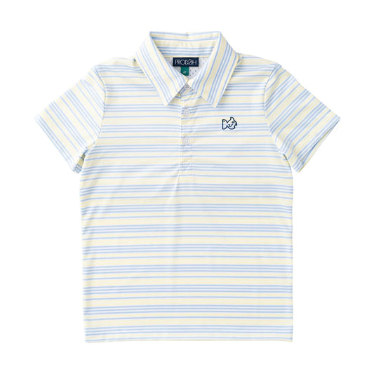 Striped polo shirt with a small logo