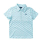 Light blue polo shirt with fish pattern 