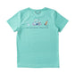 Light blue t-shirt with golf-themed graphics 