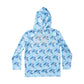 Blue camouflage hoodie with Orange brand logo 