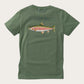Rainbow Trout Fish Short Sleeve Cotton Tee // Hedge Green