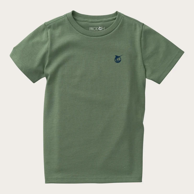 Rainbow Trout Fish Short Sleeve Cotton Tee // Hedge Green