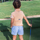 Orange Stripe Performance Polo