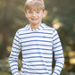 Navy Stripe Performance Hoodie // Fish
