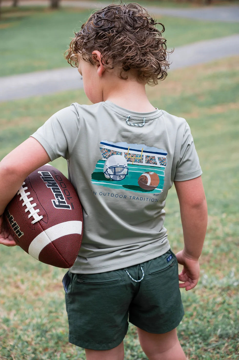Pro Performance Short Sleeve T-shirt Football Art // Sage Green