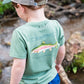 Rainbow Trout Fish Short Sleeve Cotton Tee // Hedge Green