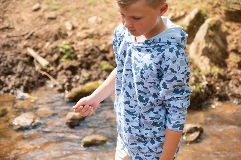 Spinnerbait Hooded Sweatshirt // Coastal Blues Camo