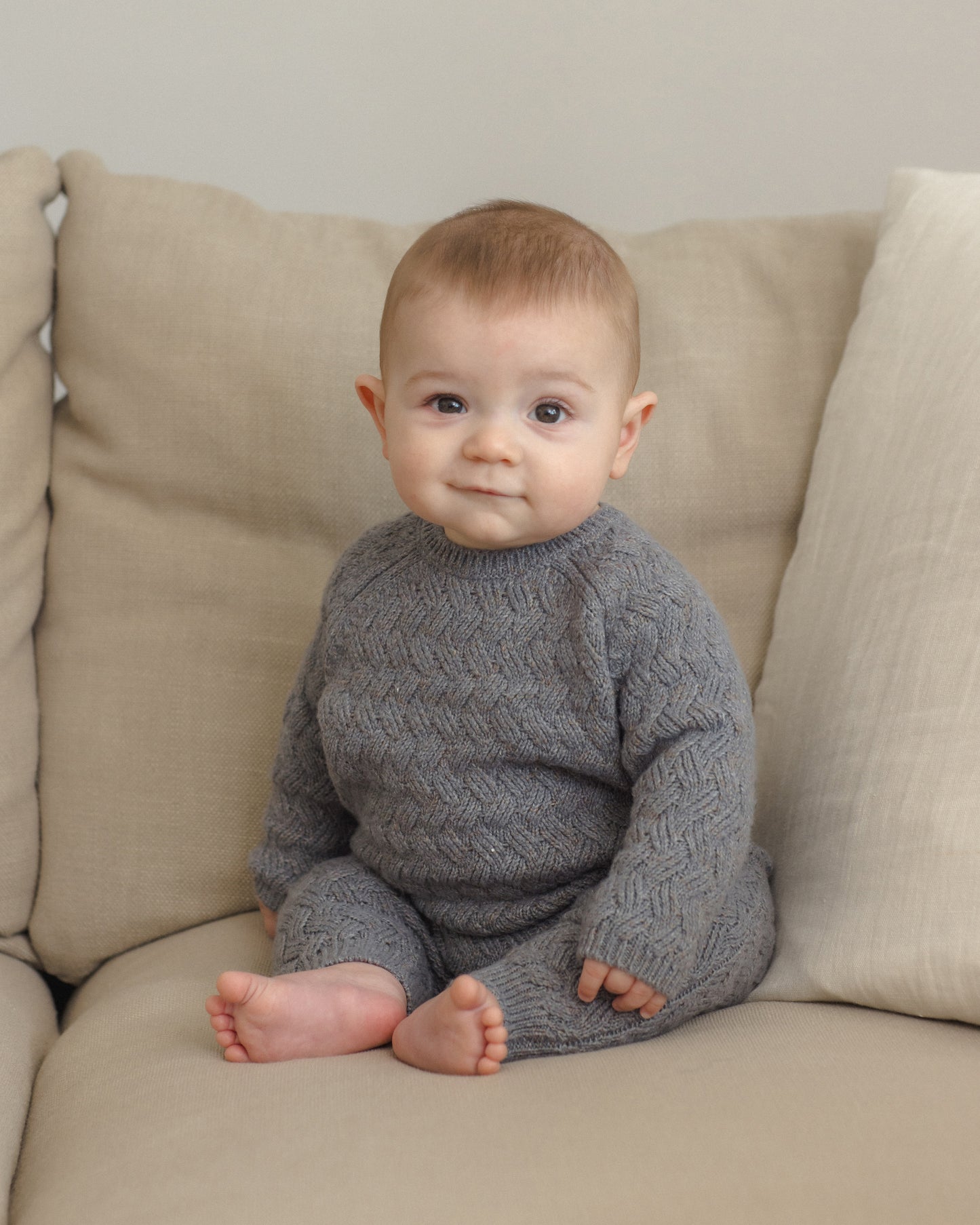 Cozy Heather Knit Jumpsuit // Heathered Slate