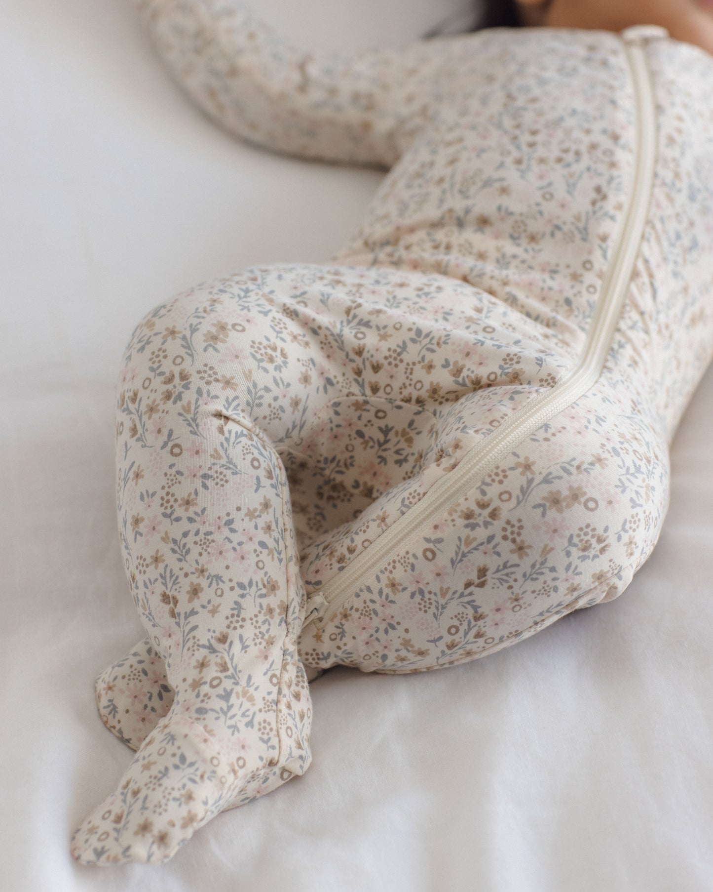 Bamboo Zip Footie // Cloud Floral