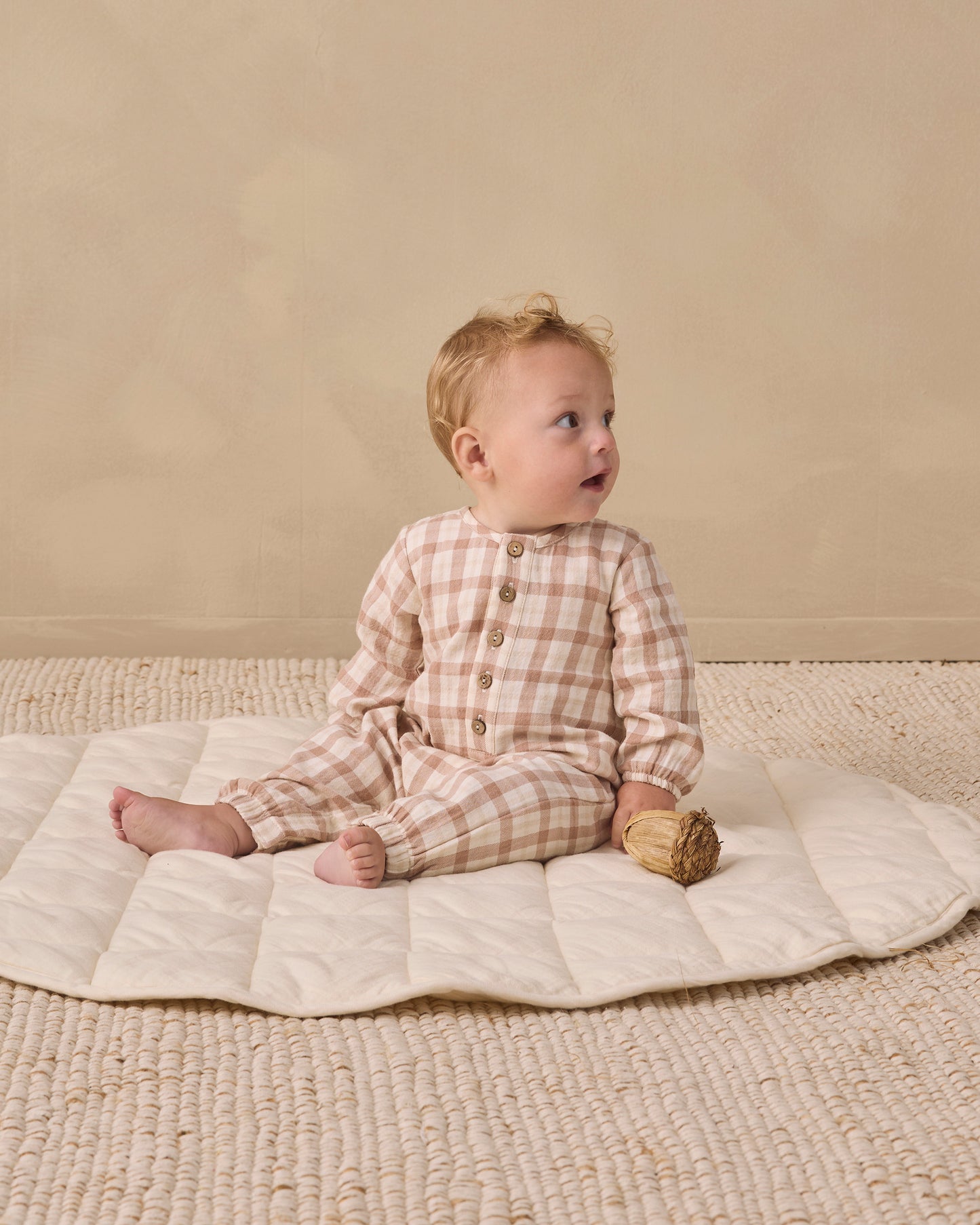 Woven Romper // Rustic Plaid