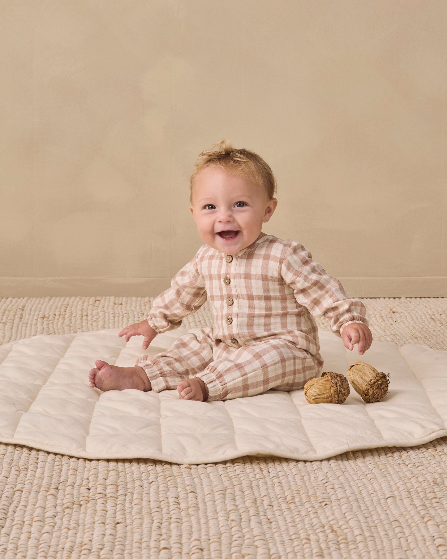 Woven Romper // Rustic Plaid