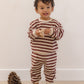 Waffle Slouch Set // Black Cherry Stripe