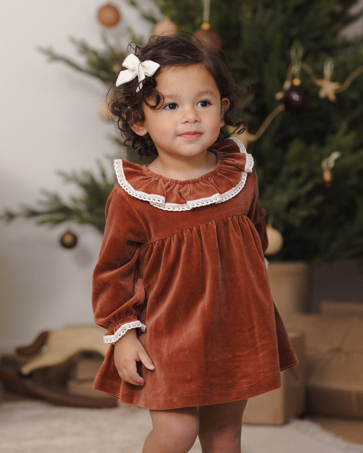 Velour Baby Dress // Redwood