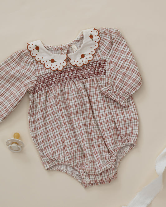 Callie Bubble Romper // Christmas Plaid