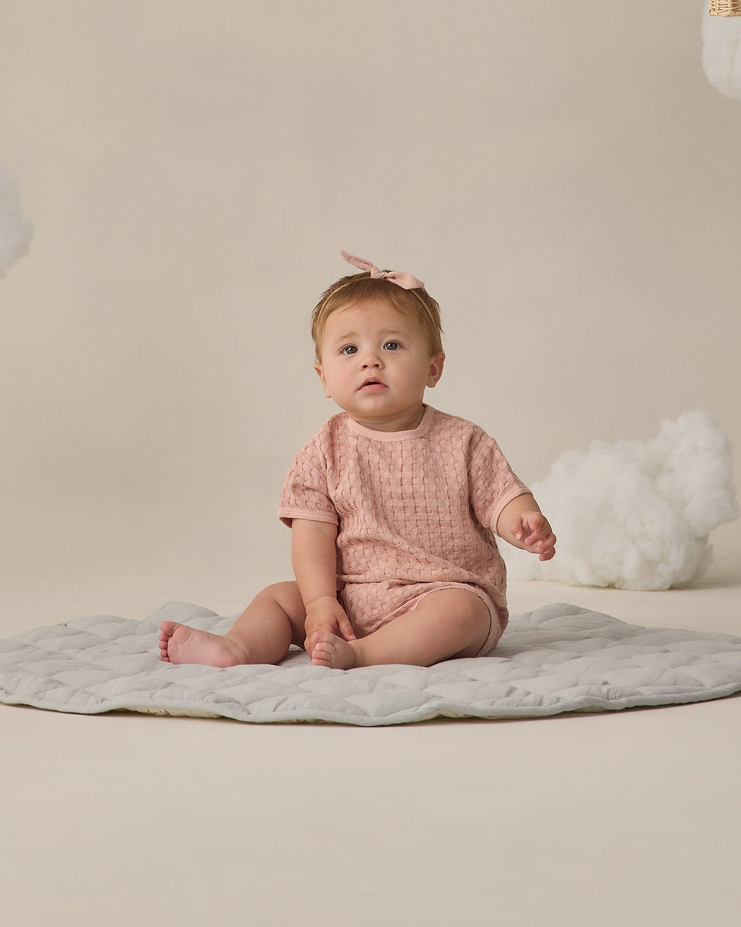 Relaxed Bubble Romper // Blush