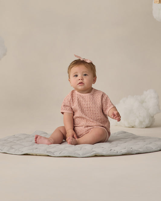 Relaxed Bubble Romper // Blush
