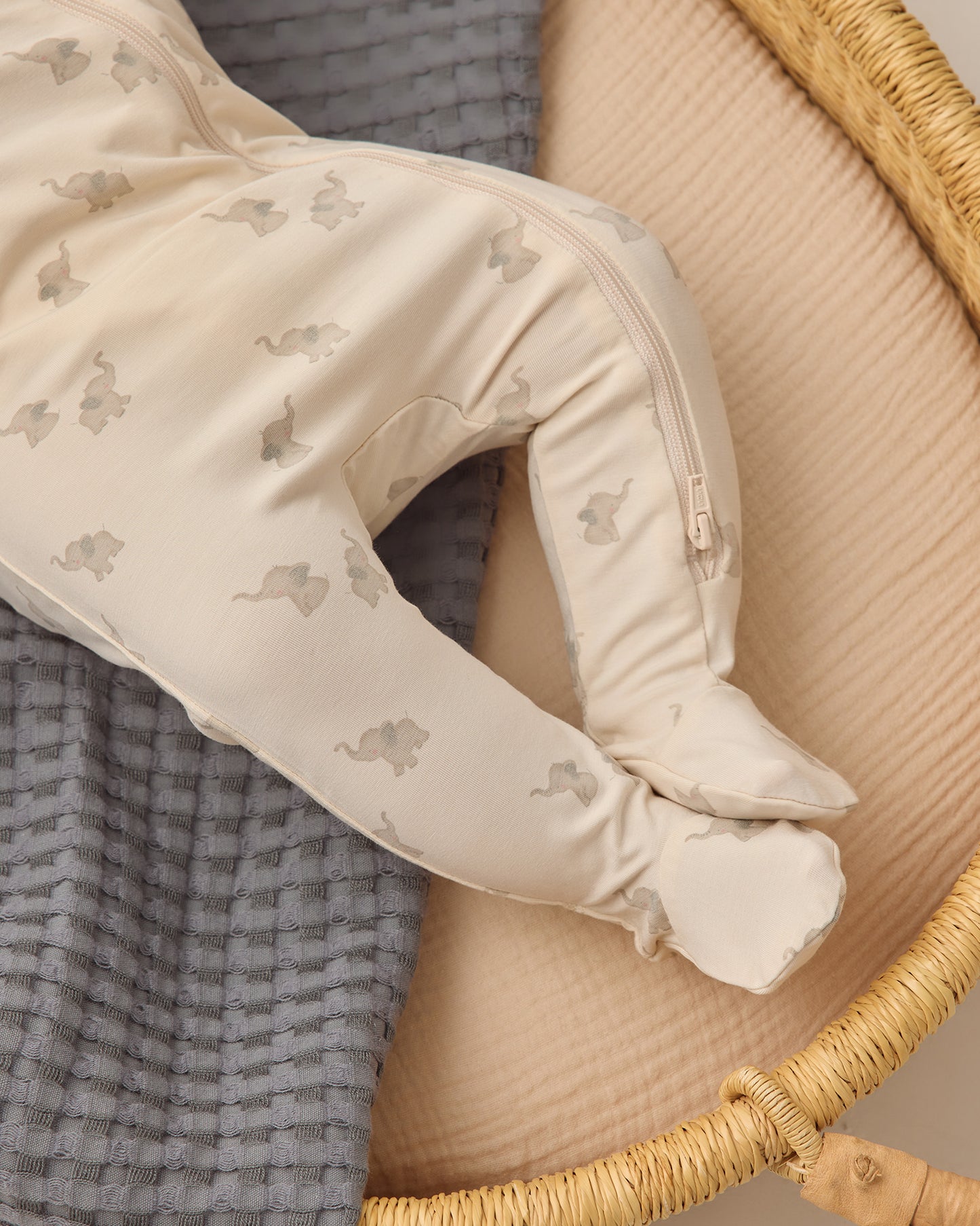 Bamboo Zip Footie // Elephants