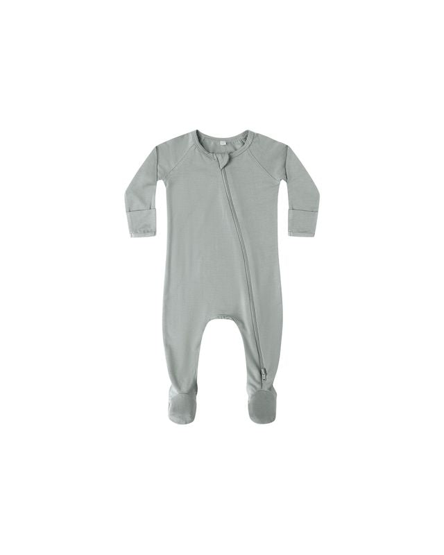 Bamboo Footie // Steel Blue