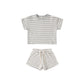 blue Striped t-shirt and shorts set 