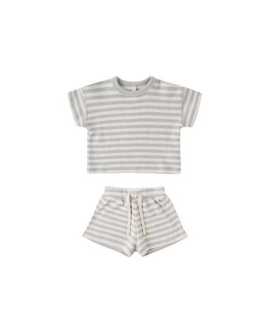 blue Striped t-shirt and shorts set 