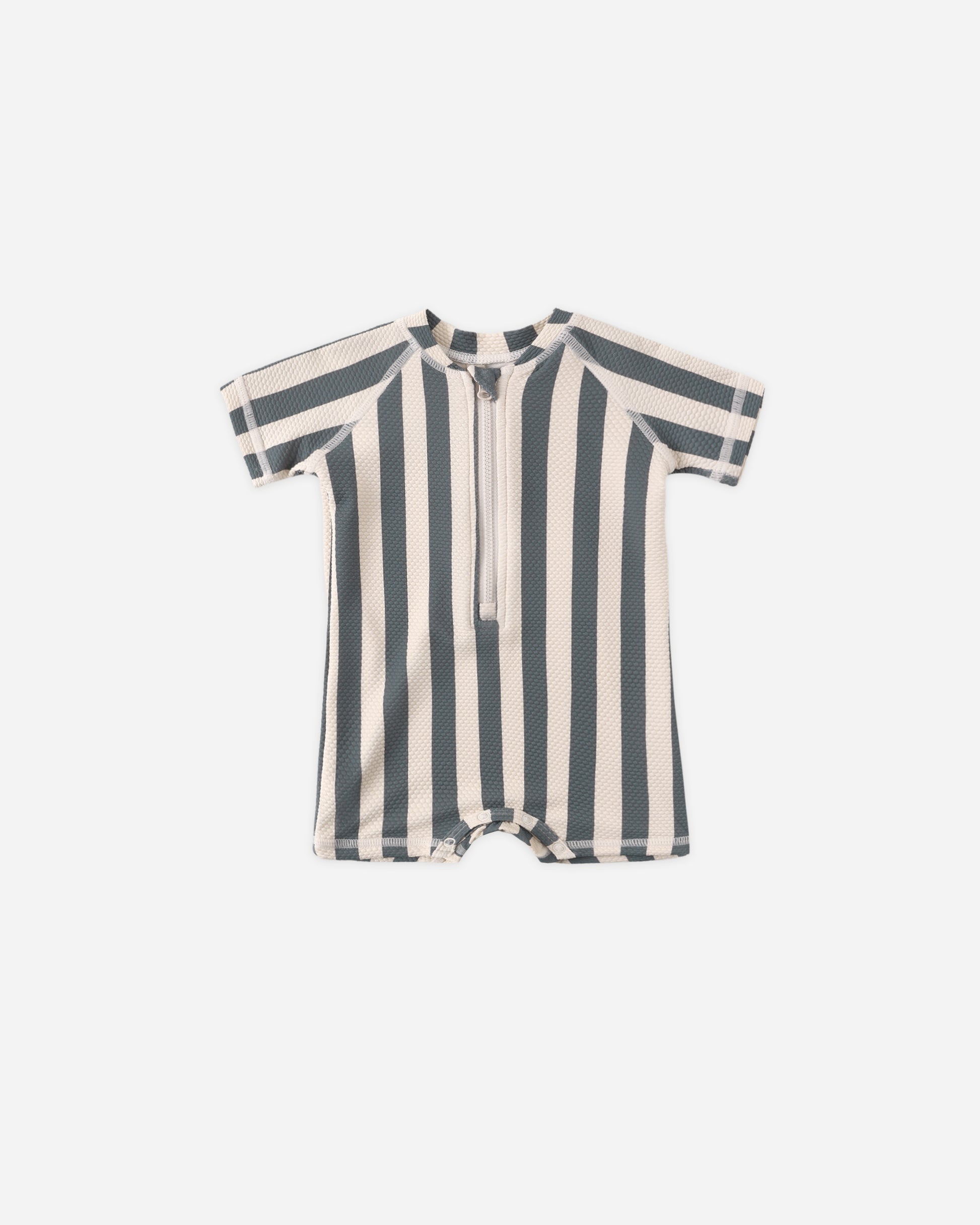 Navy Striped baby romper swimsuit