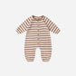 Waffle Long Sleeve Jumpsuit // Harvest Stripe