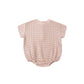 Pink waffle  bubble baby romper 