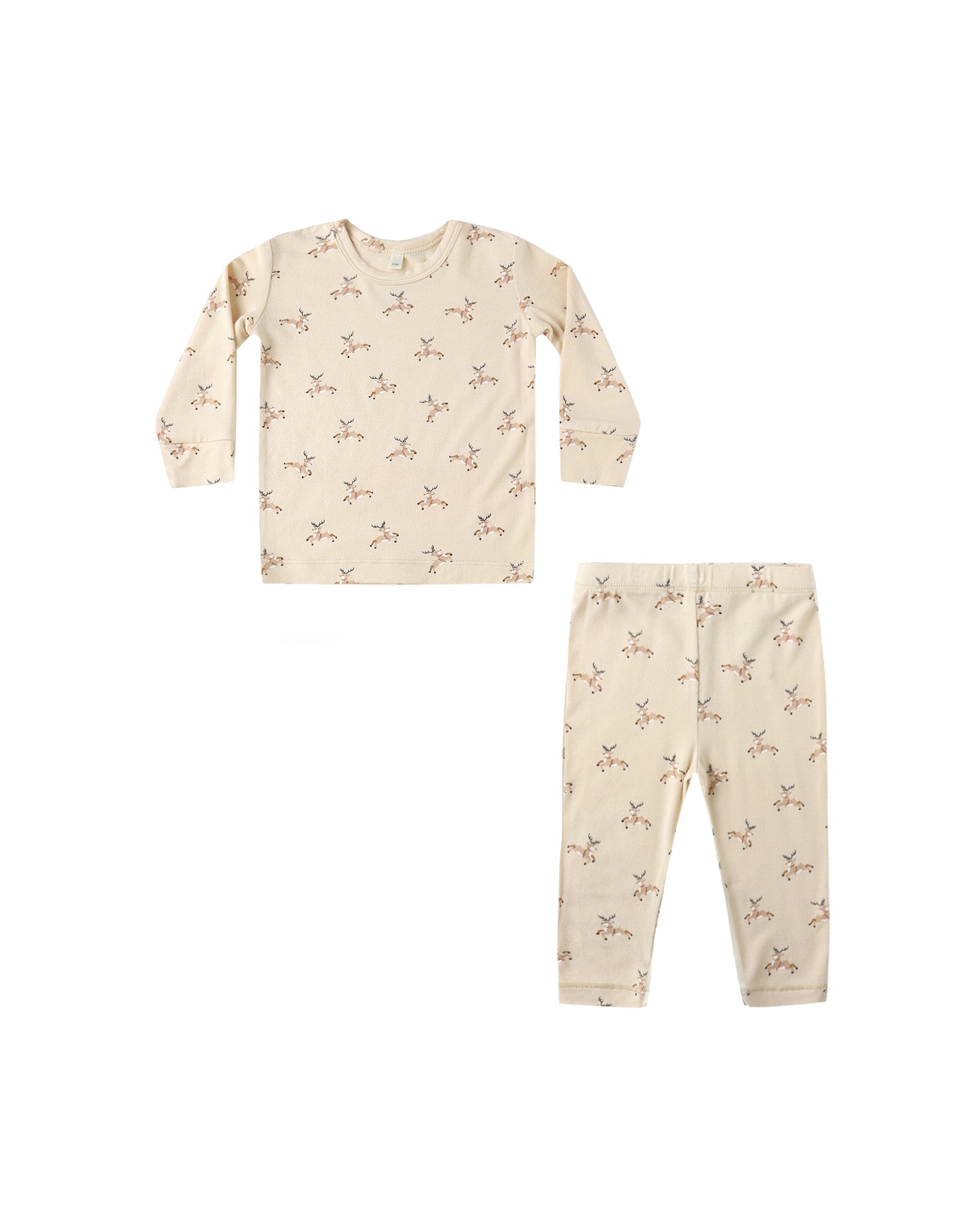 Children's pajama set with reindeer print