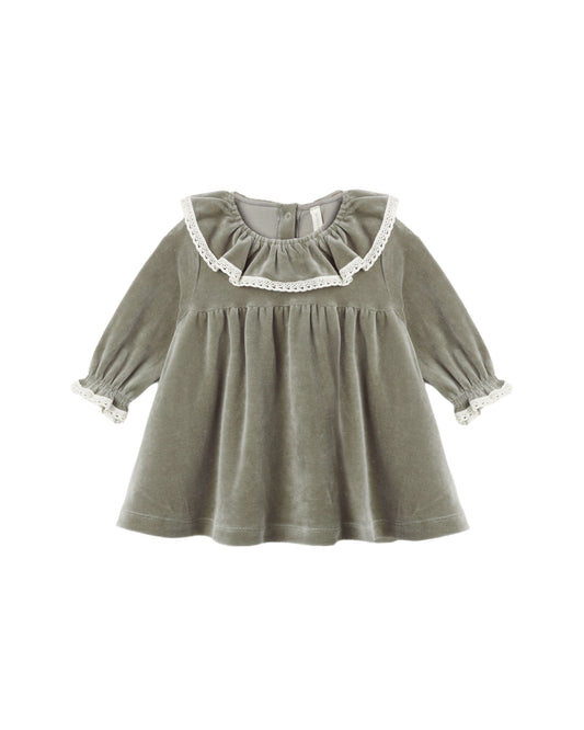 Velour Baby Dress // Spruce