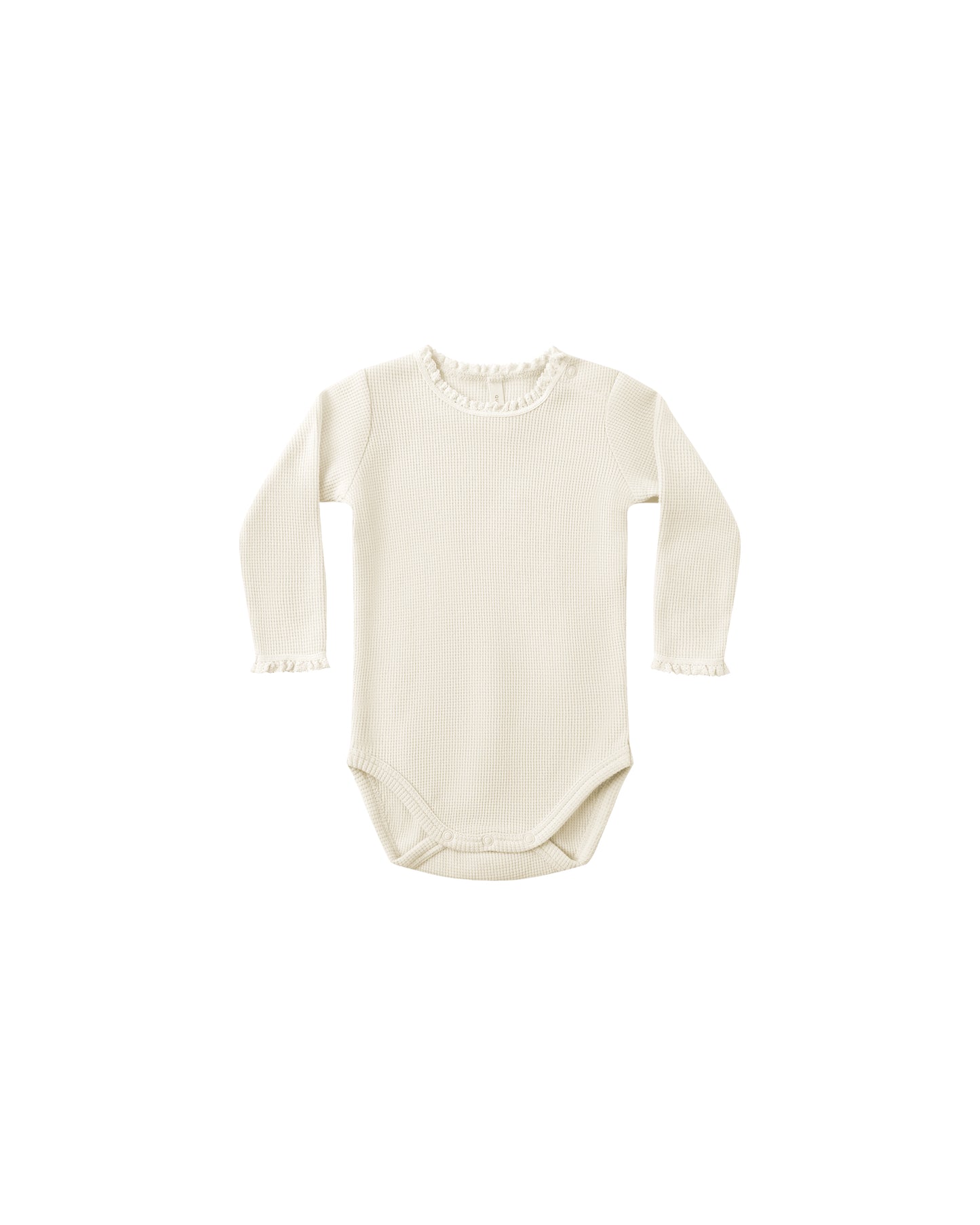 Waffle Long Sleeve Bodysuit || Natural