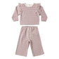 Ruffle Cozy Set // Mulberry Stripe
