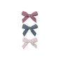 Bow W. Clip, Set Of 3 || Mulberry, Ocean, Lilac