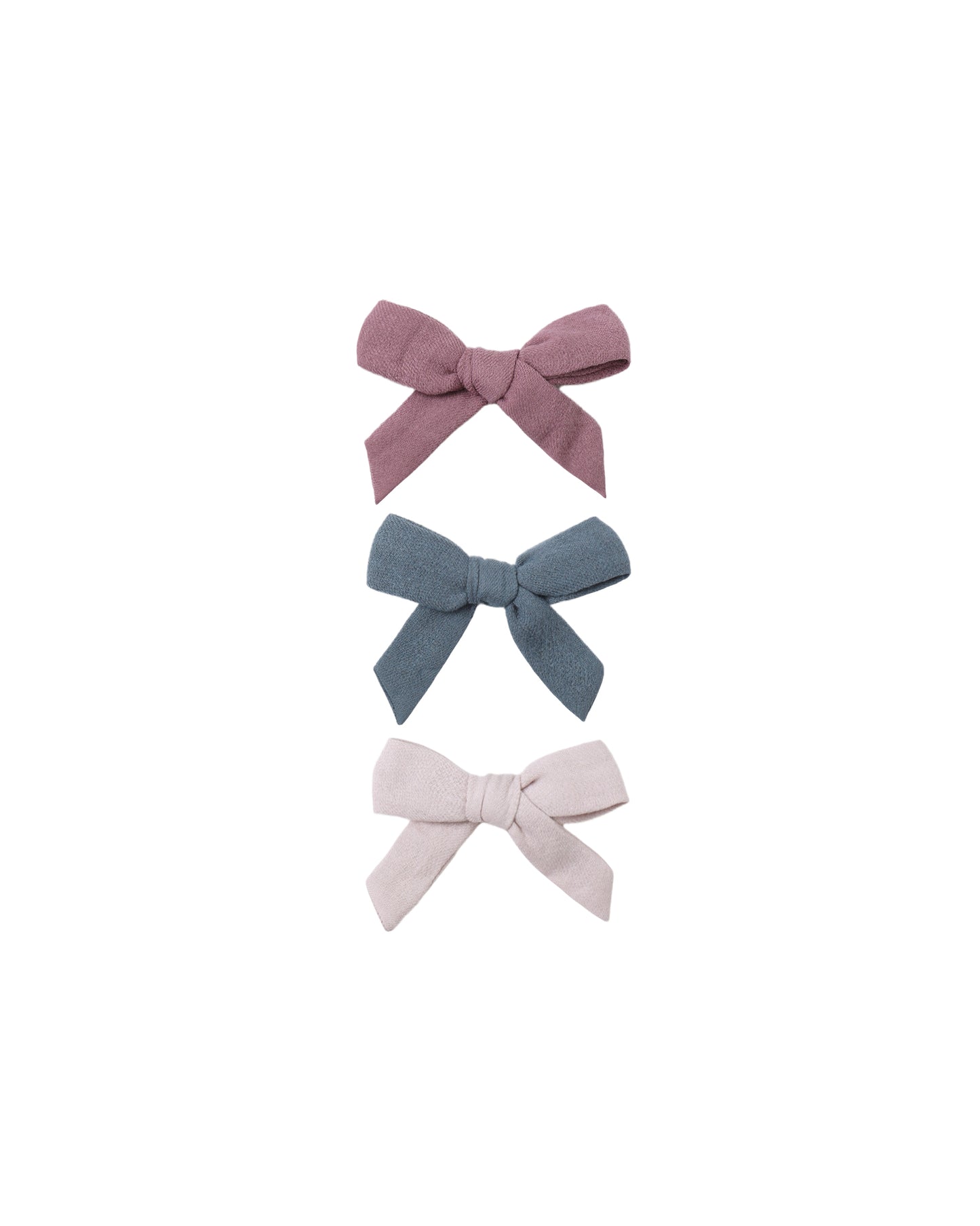 Bow W. Clip, Set Of 3 || Mulberry, Ocean, Lilac