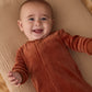 Velour Footie // Redwood