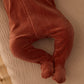 Velour Footie // Redwood